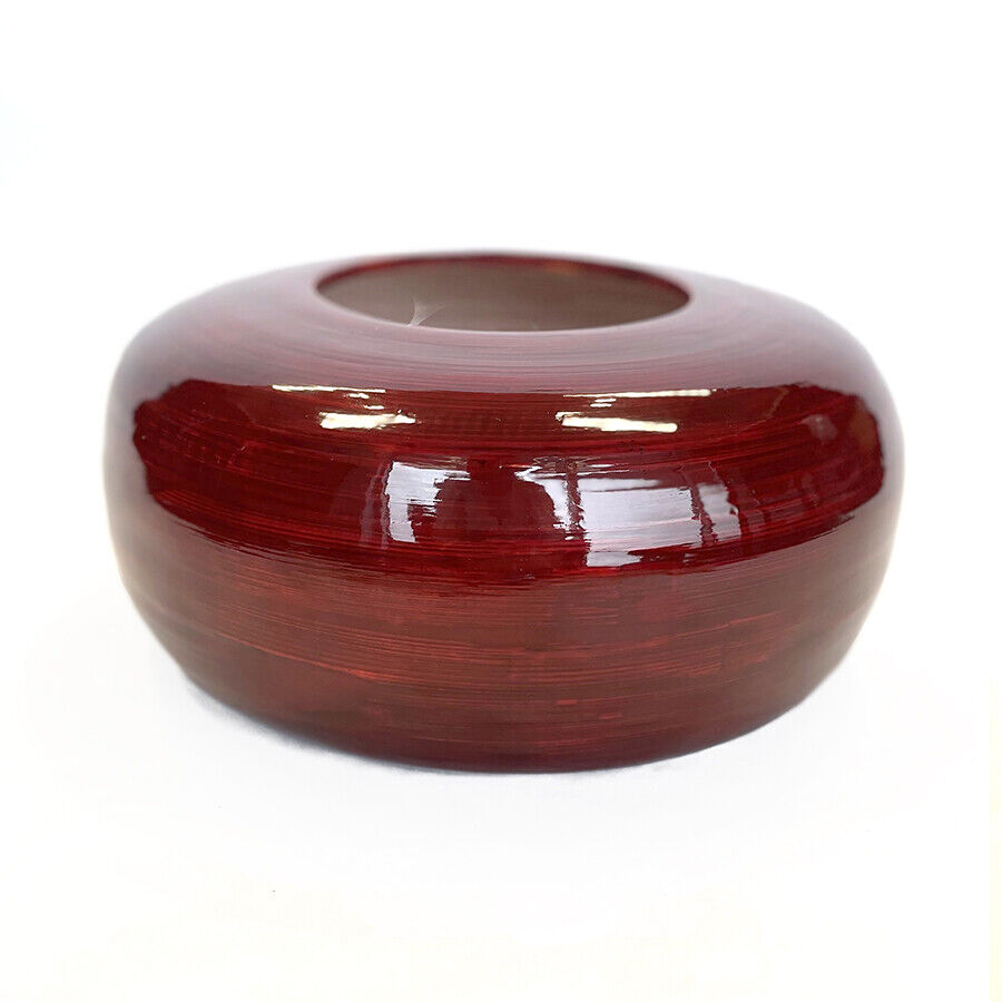 302-0304 Bamboo Table Vase 12in wide x 6 in tall Red