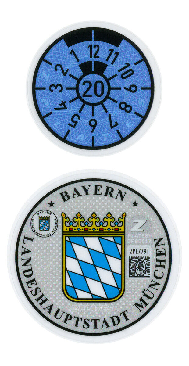 Munich 2020 German License Plate Registration Seal for BMW by Z Plates