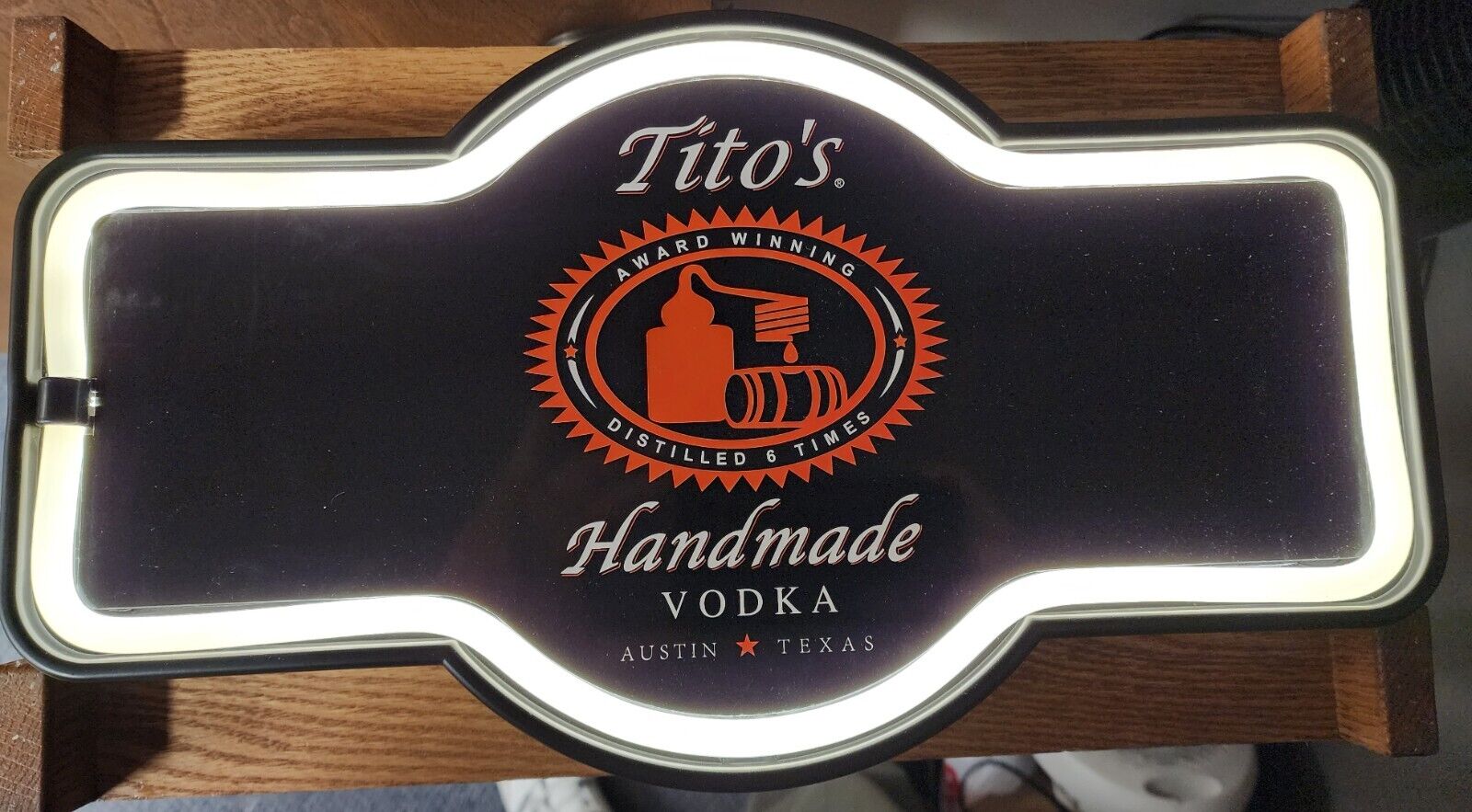 Tito Vodka sign Illuminated led man cave sign.