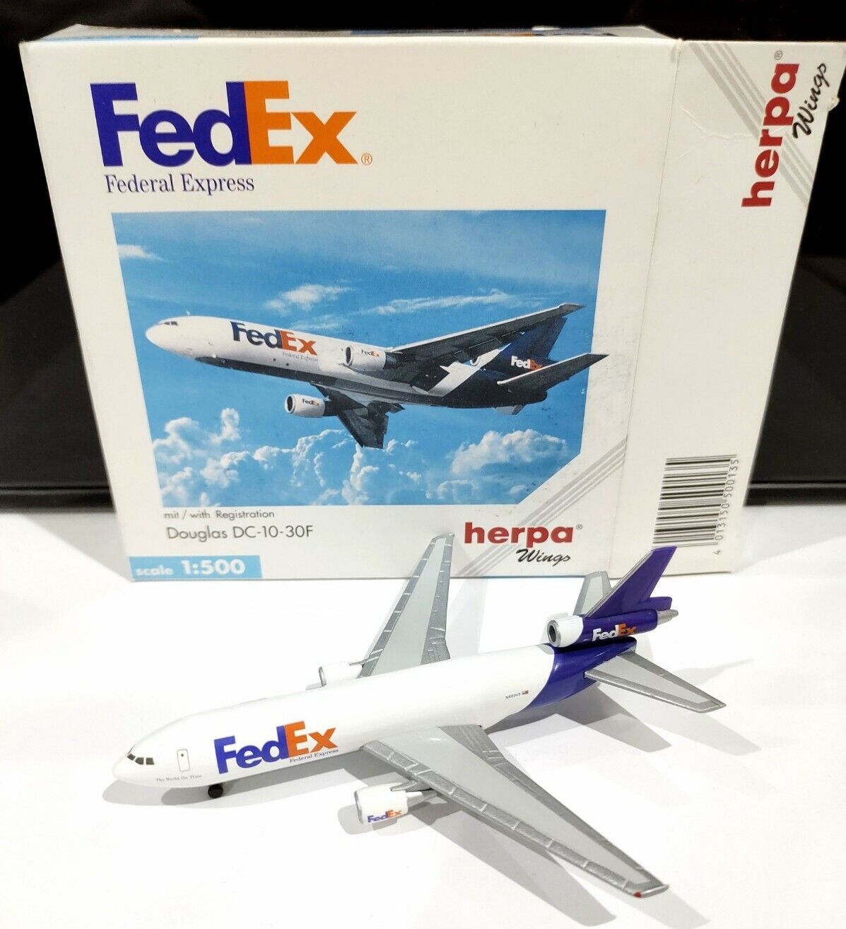 Herpa 500135 FedEx Express Douglas DC-10-30 F 1:500 scale N68049 model air plane