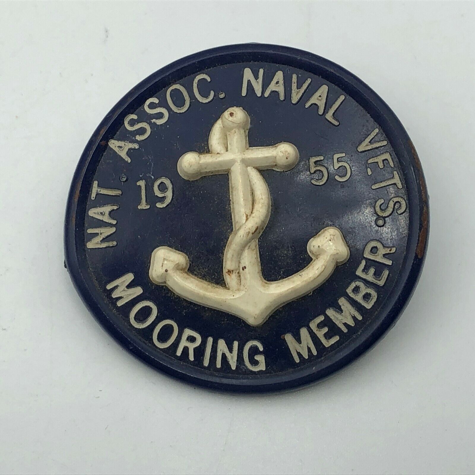 1955 NAT Assoc Naval Vets Mooring Member Pin Badge Vintage US Navy USN  N9 