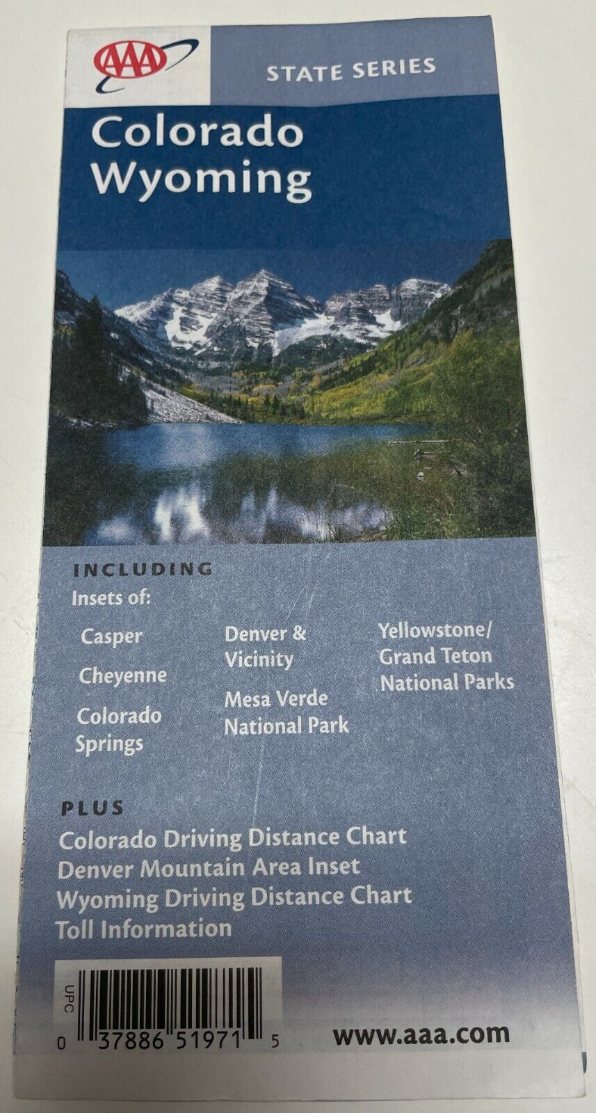 Colorado Wyoming AAA Map State Series White River National Forest Colorado '04 