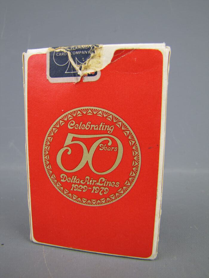 Vintage 1979 Delta Airlines Celebrating 50 Years Anniversary Playing Cards