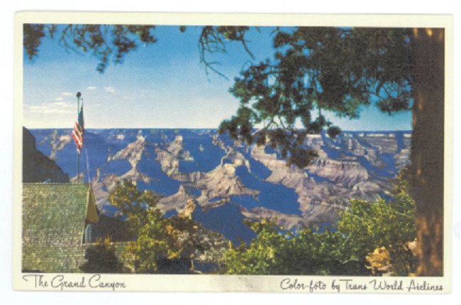 TWA 1960s Postcard - Vintage Trans World Air Lines Airlines Airways Grand Canyon