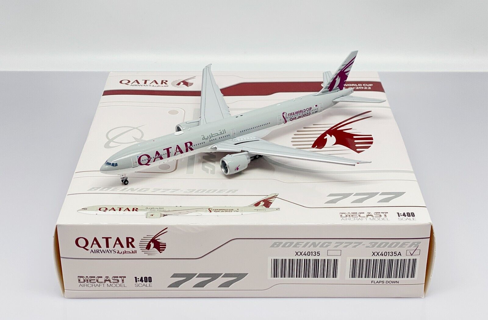 Qatar Airways B777-300ER Reg: A7-BEF JC Wings 1:400 FLAPS DOWN XX40135A (E)