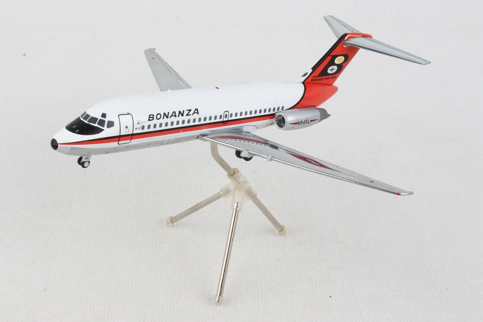 Gemini Jets G2BZA480 Bonanza Airlines Douglas DC-9-15 N945L Diecast 1/200 Model