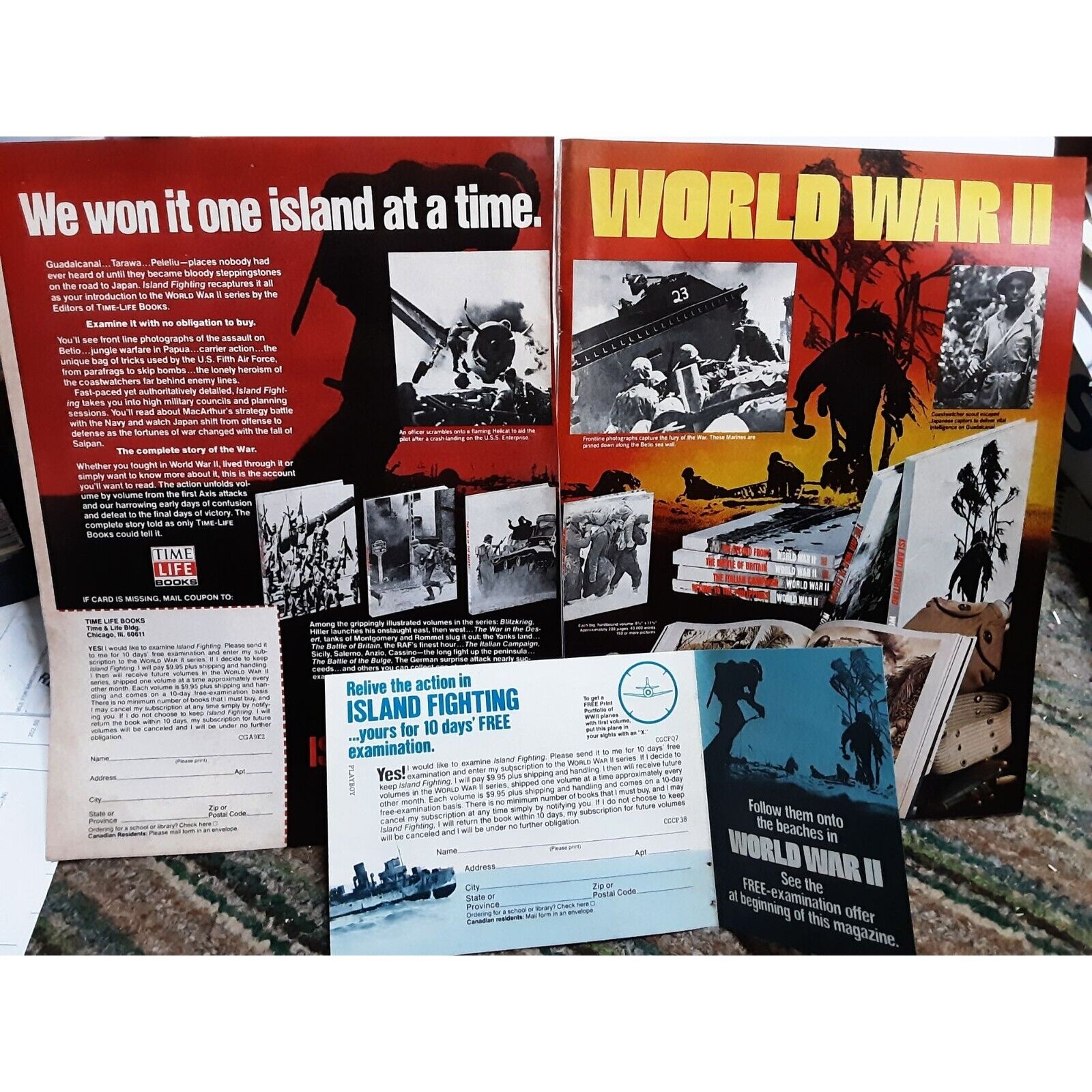 Time Life World War II 2 Page ad Vintage 1980 Magazine Ad Man Cave