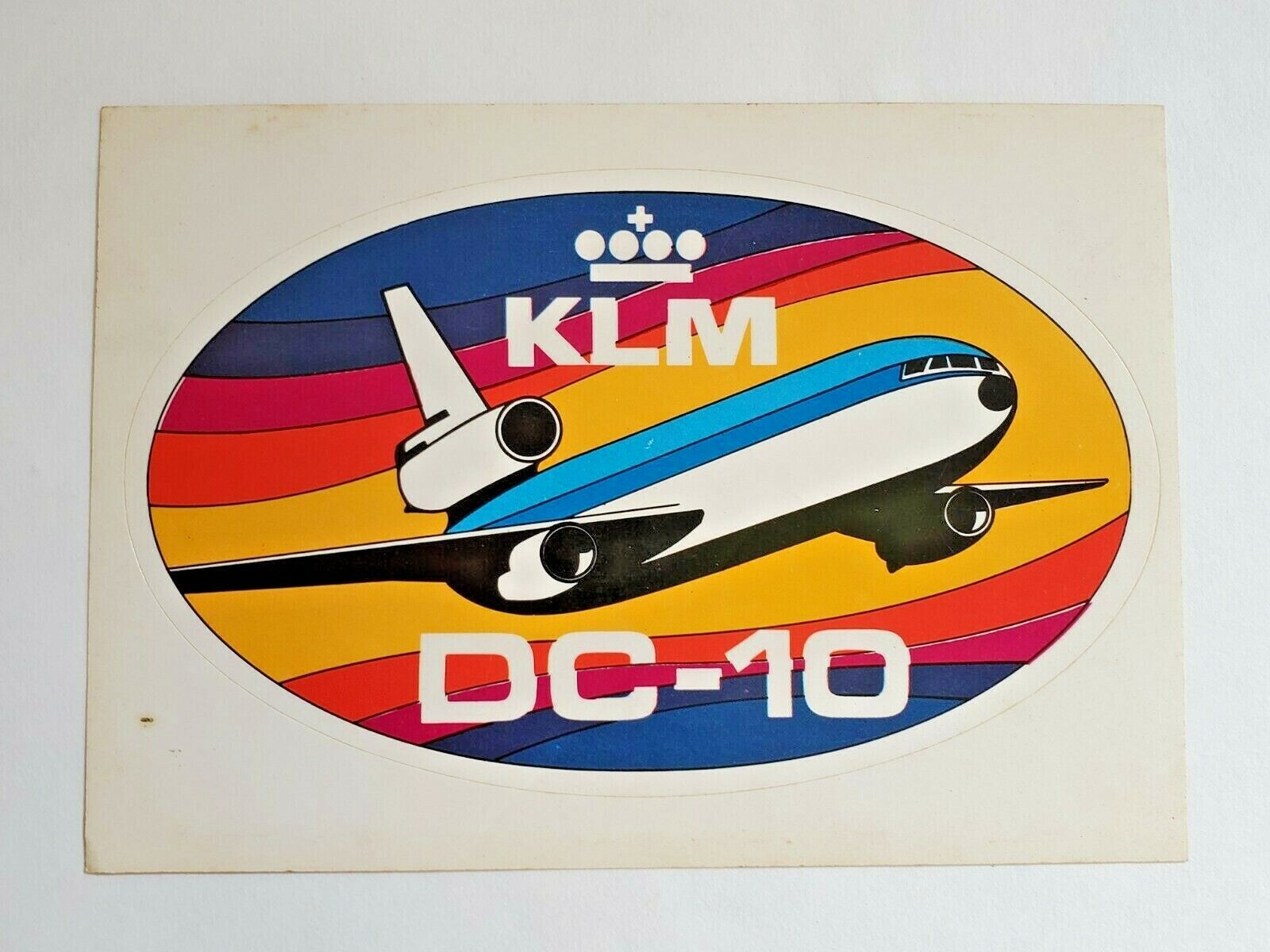 KLM AIRLINES DC-10 30 COMBO POSTCARD AND STICKER