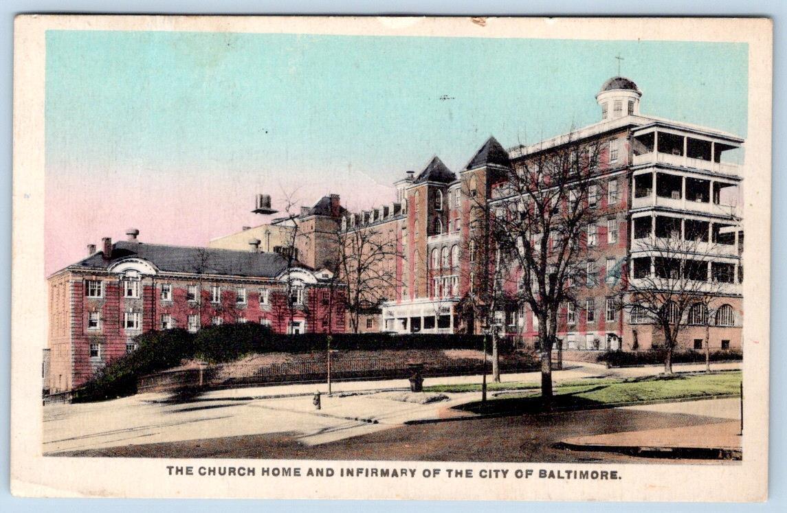 1935 CITY OF BALTIMORE CHURCH HOME & INFIRMARY HOSPITAL POSTCARD TO BERLIN MD