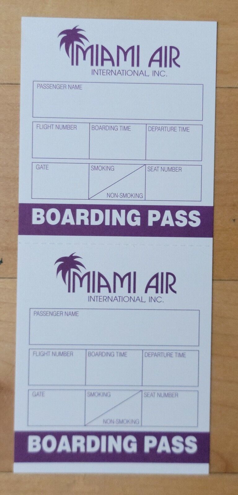 MIAMI AIR AIRLINES - BOARDING PASS - NO DATE