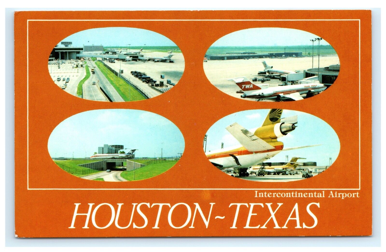 Intercontinental Airport Houston Texas TX Curteich Chrome Postcard TWA A6 