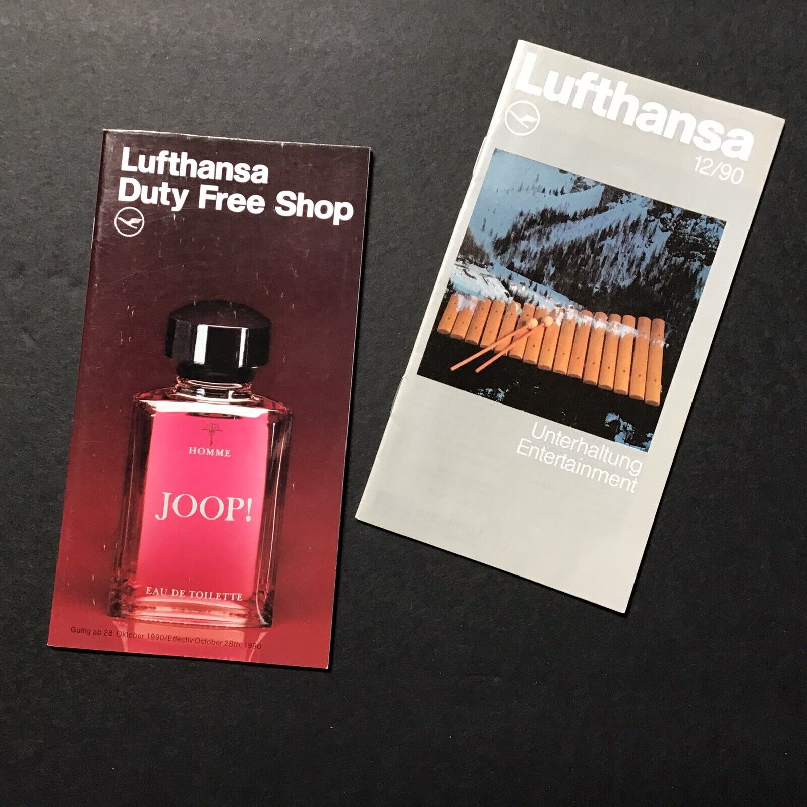 Lufthansa Airlines 1990 Duty Free Catalog and InFlight Entertainment - Set of 2