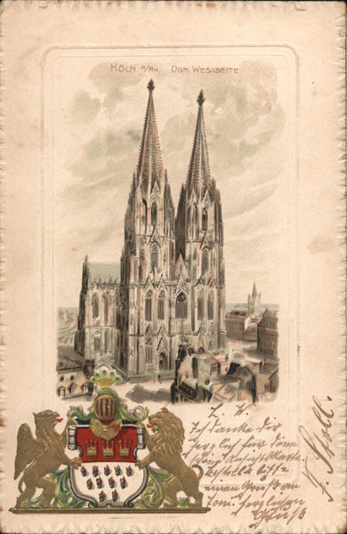 Germany 1901 Cologne-Dom Ed. Holzermann Postcard 10 stamp Vintage Post Card