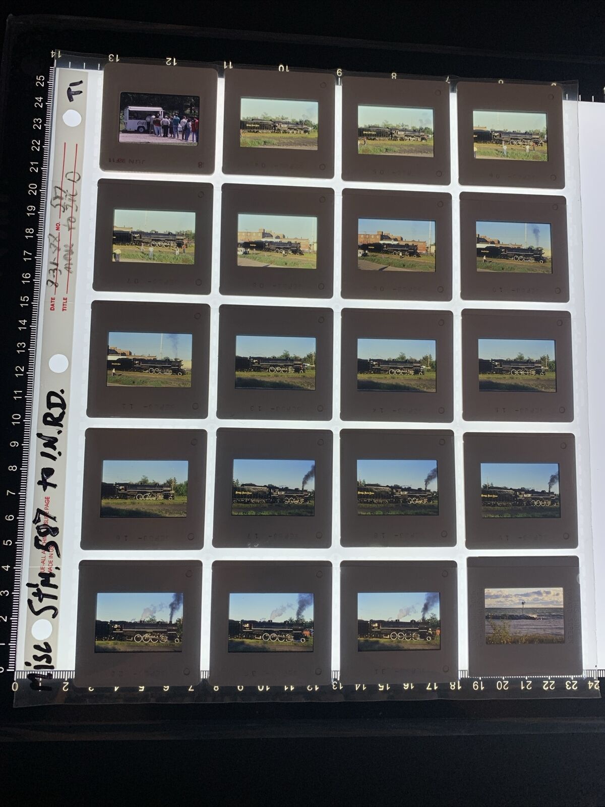 Vintage Lot 25 Trains related 2x2 35mm Original Slides 1980's T1