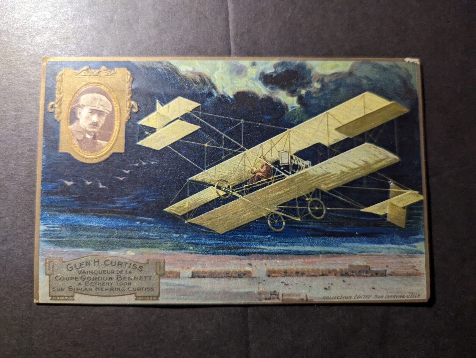 Mint France Aviation Airplane Postcard Gordon Bennett Cup Winner Glen H Curtiss
