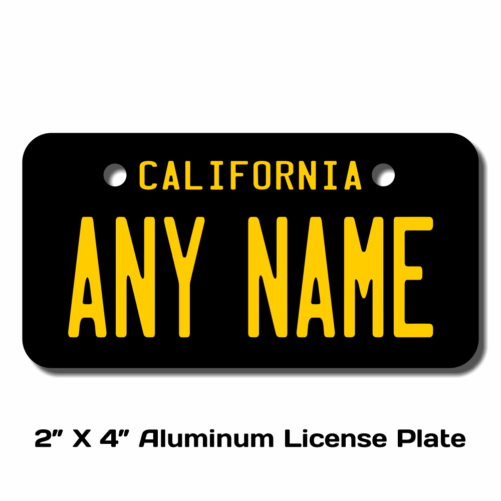 Personalized California License Plate 5 Sizes Mini to Full Size 