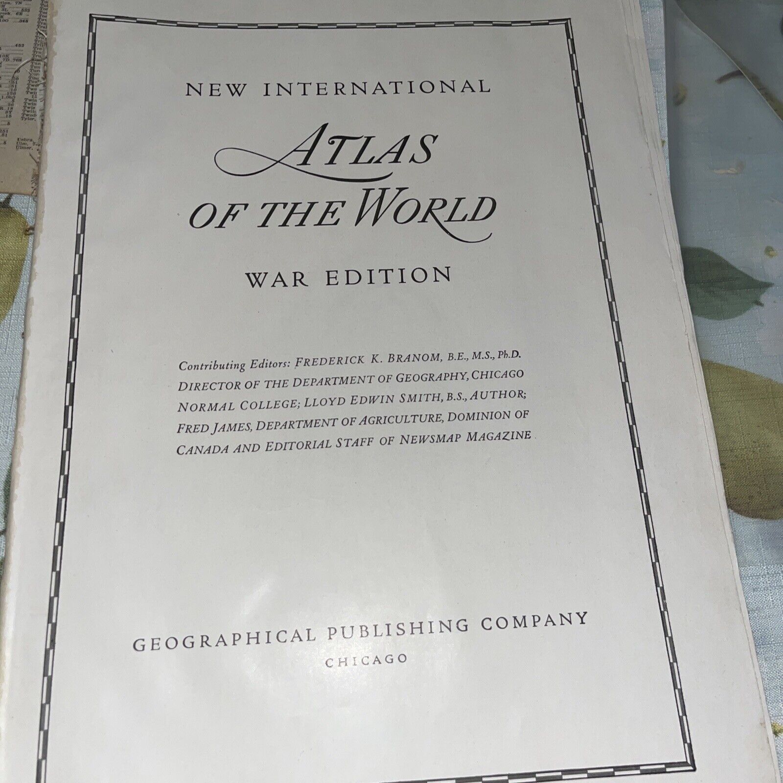 Atlas Of The Word War Edition Geographical Publishing No Cover 