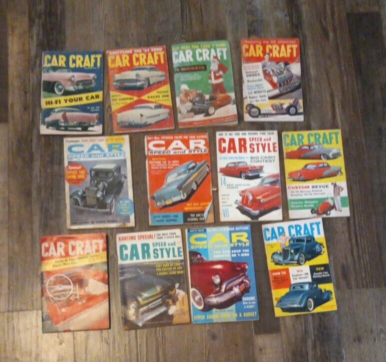Lot of 12 Car Craft Car Speed and Style Magazine 1955 1956 1957 1958 1960