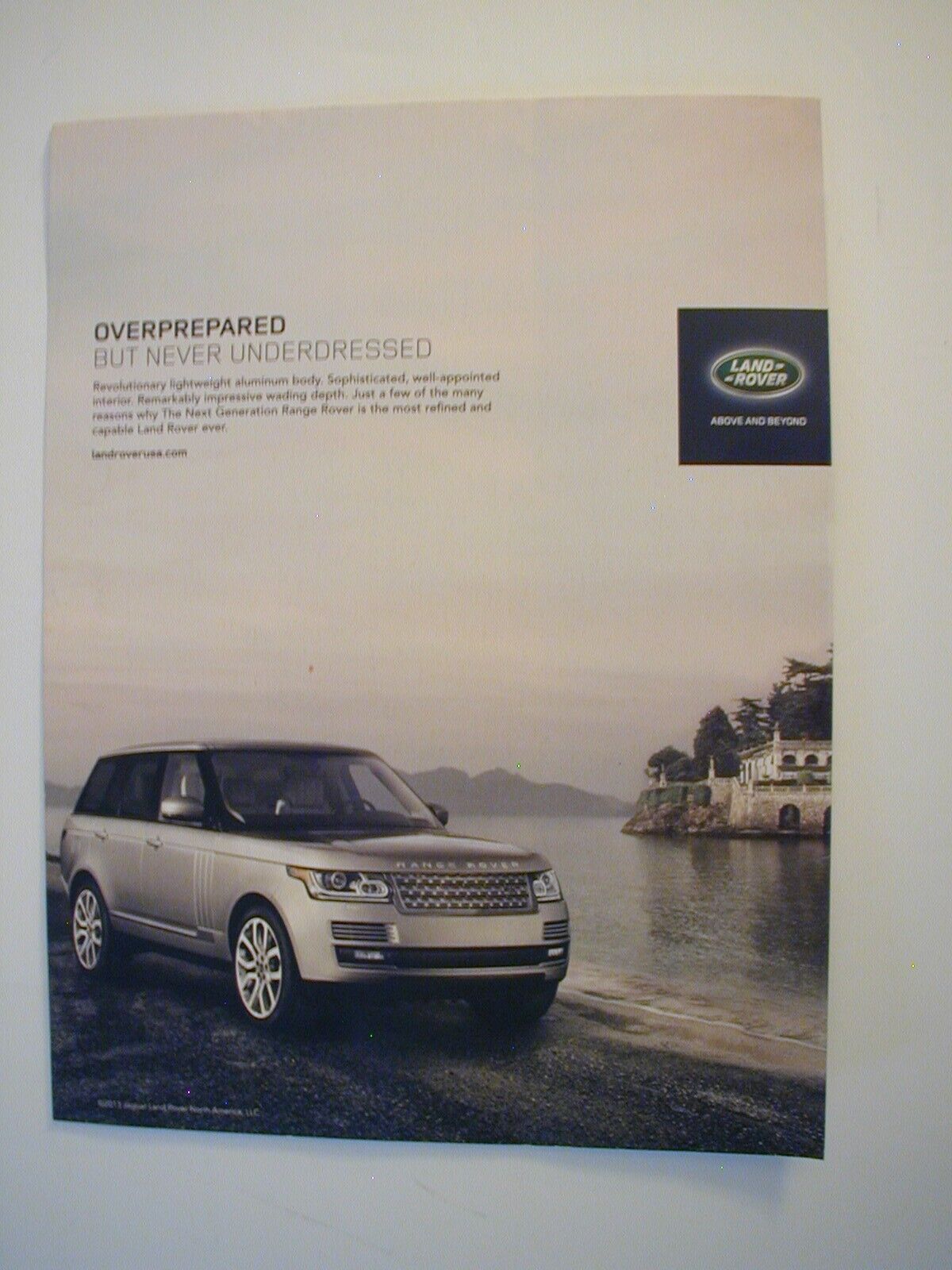2013 Range Rover Overprepared But Never Underdressed. PRINT AD L059