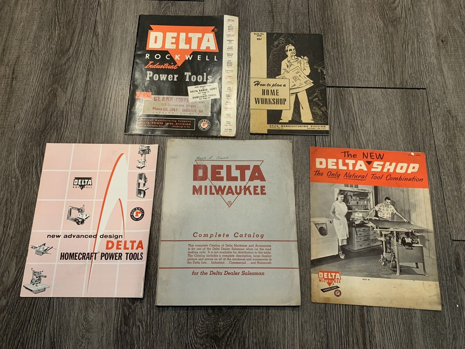 VINTAGE DELTA Tools Manufacturing Company Catalog 1940s - 1960s Lot Of 5 RARE