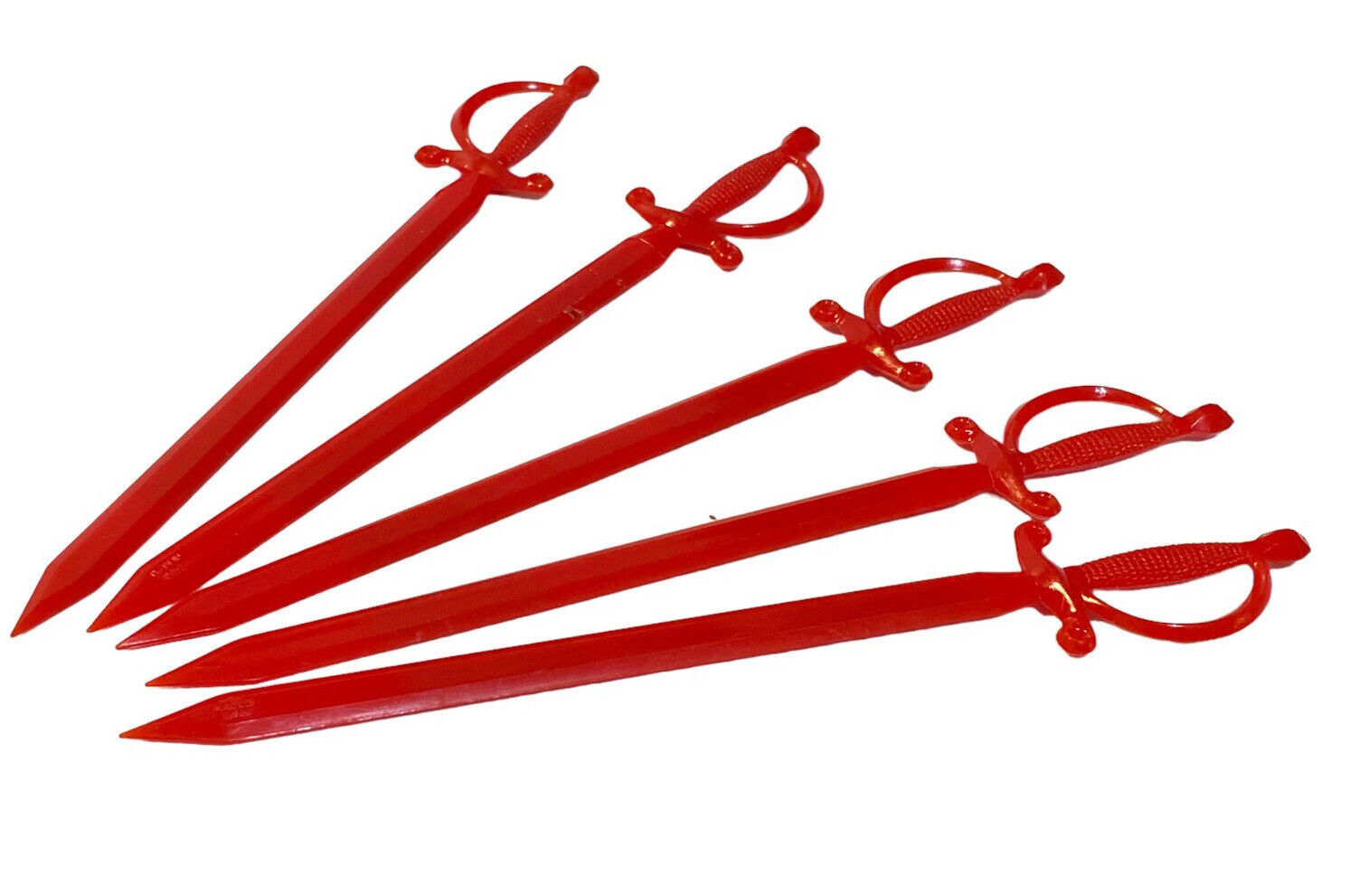 Vintage Braniff International Airways Red Sword Swizzle Sticks Set Of 5
