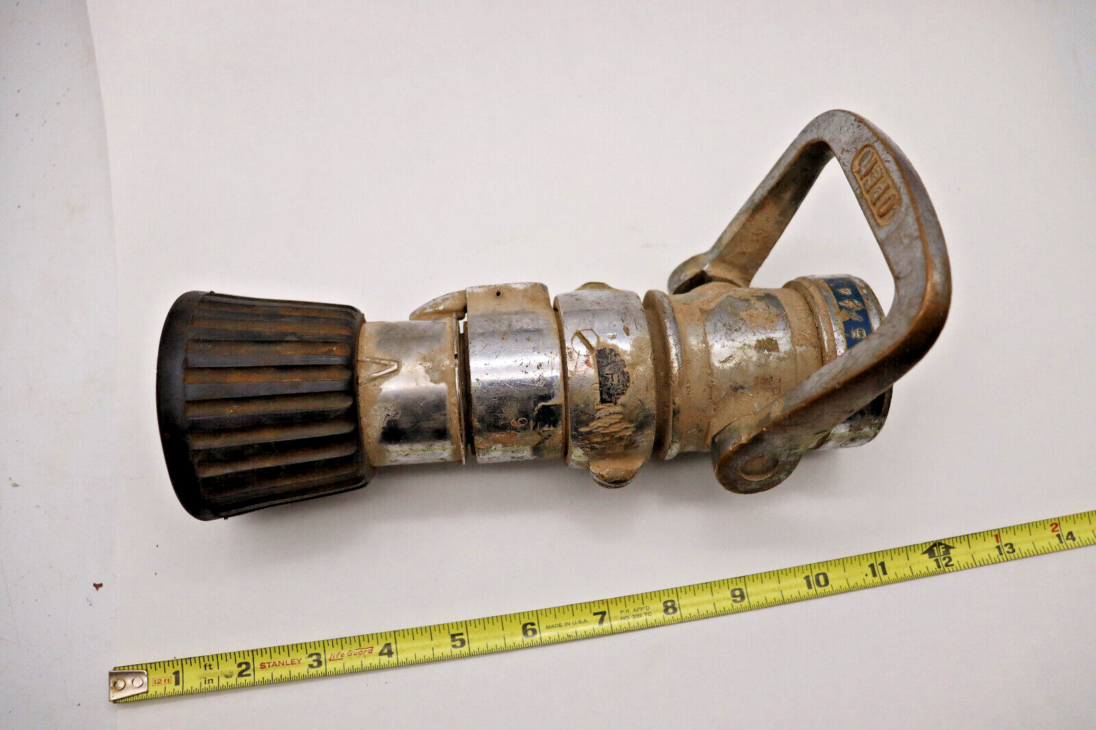 Elkhart Brass & Wooster Brasso shut off valve Fire Hose Nozzle 1 1/2” adjustable