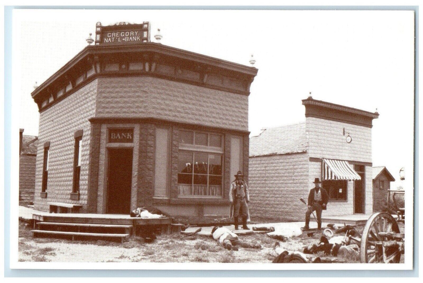 c1950 1880 Town Miles West Town Gregory Ntl Bank Murdo South Dakota SD Postcard
