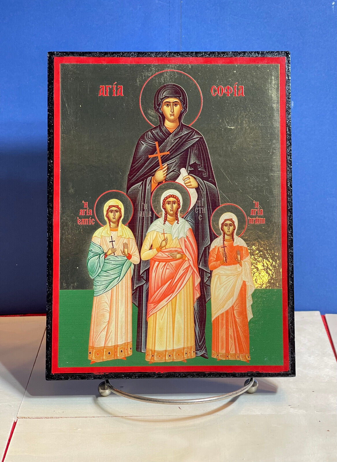 Saint Sophia -Orthodox high quality byzantine style Wooden Icon 6x8