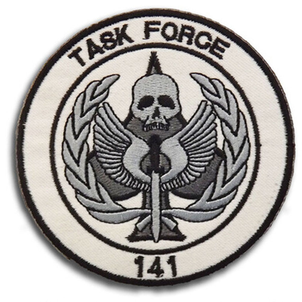 TASK FORCE 141 CALL OF DUTY MODERN WARFARE TACTICAL HOOK LOOP PATCH BADGE WHITE
