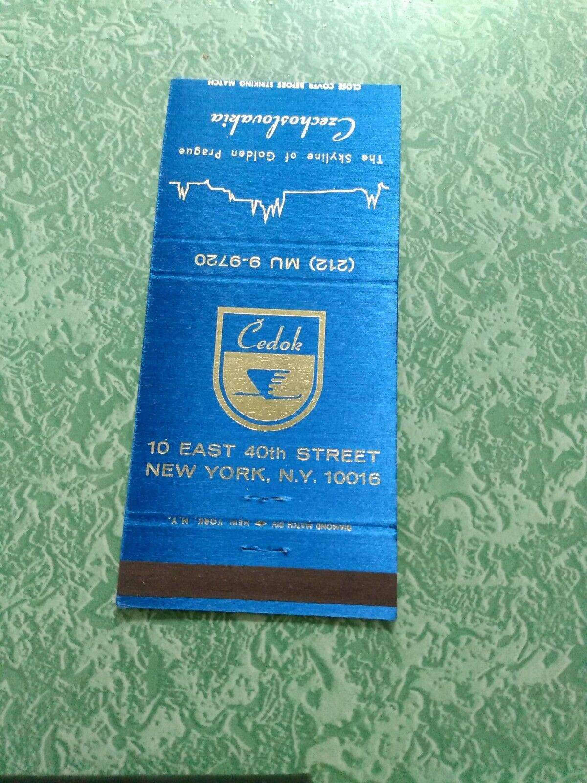 Vintage Matchbook Collectible Ephemera E8 New York City cedok Czechoslovakia