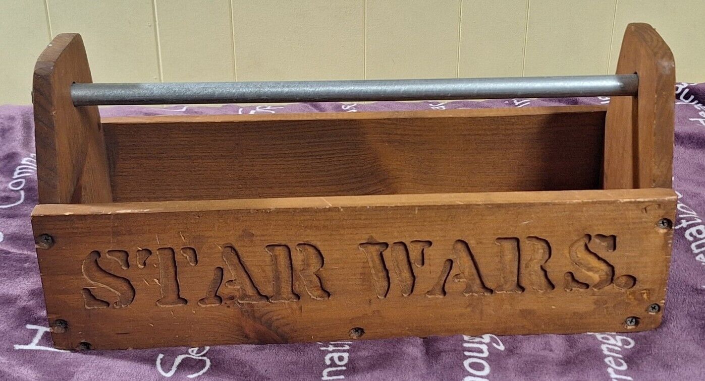 Vintage Homemade Star Wars Wooden Carved Toolbox 19\
