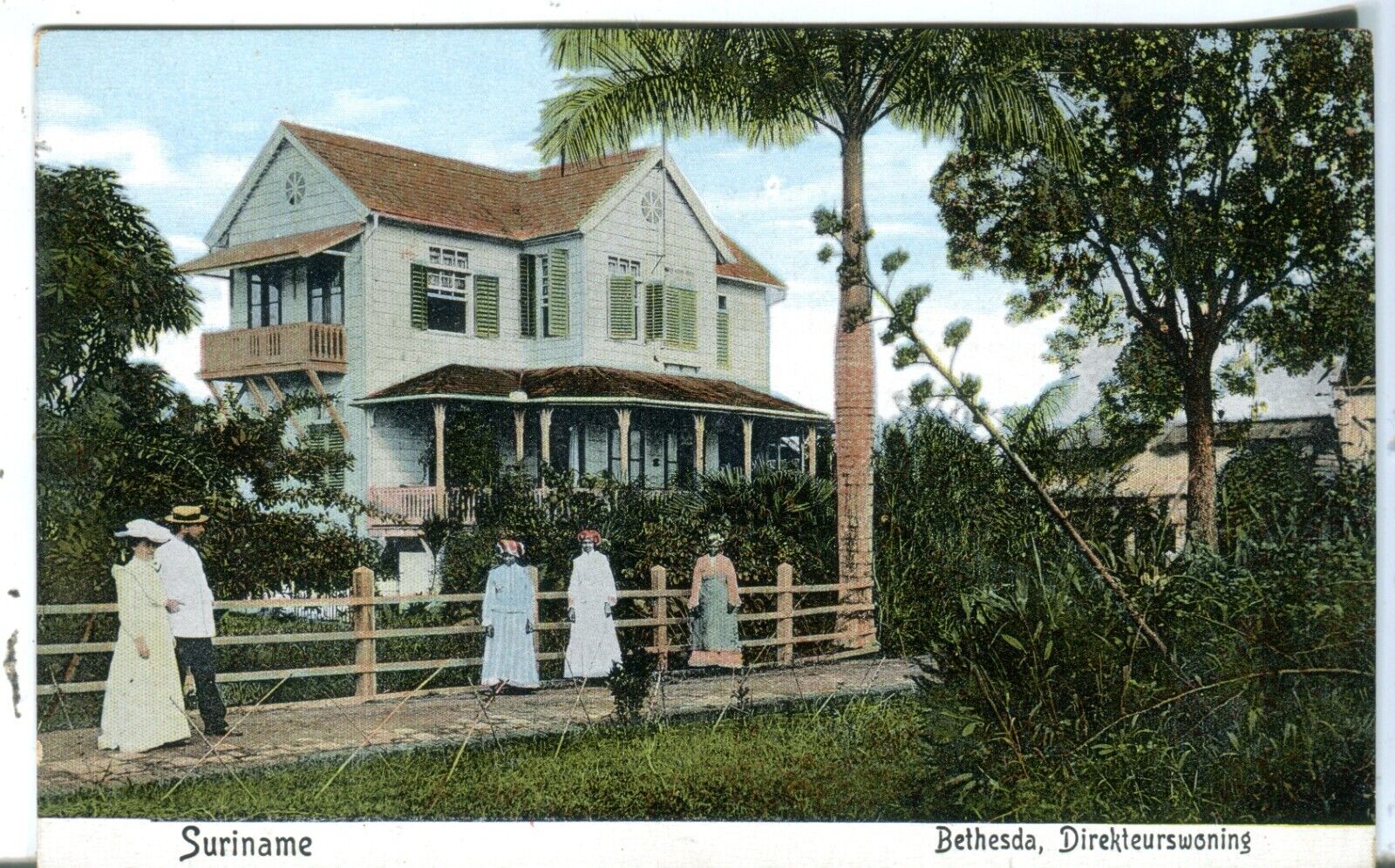 Suriname Paranam Town - Bethesda Leper Colony Office 1910 Broederhuis Zeist PPC