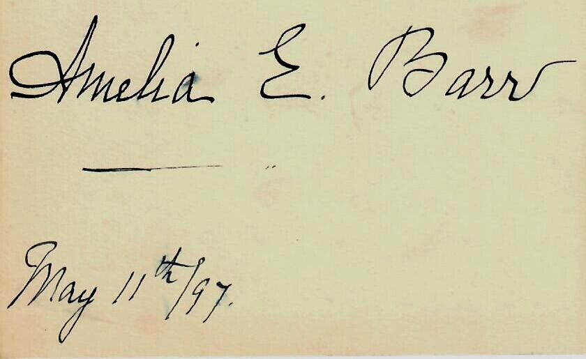 RARE “British Novelist” Amelia Edith Barr Hand Signed 3.5X4.5 Card