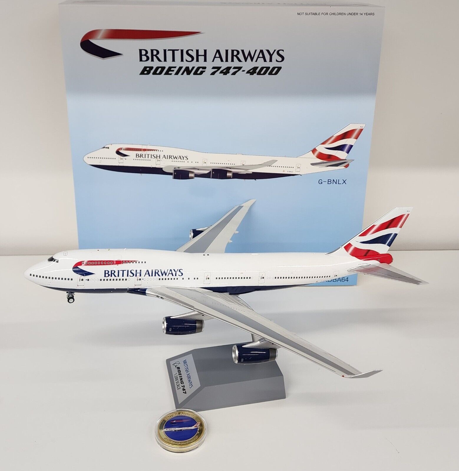 ARD Models 1:200 Boeing 747-400 British Airways G-BNLX (with stand) ARDBA64