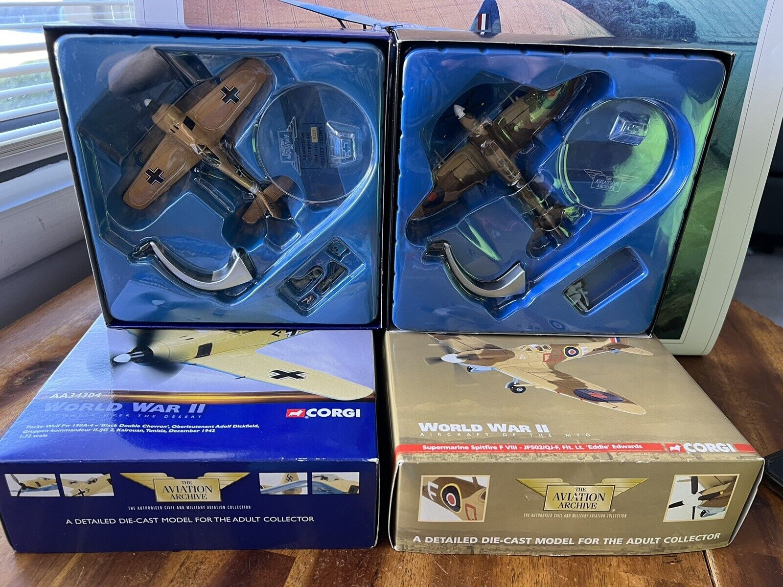 Lot of 2 Corgi the Aviation Archive. Spitfire F8 and FW- 190A-4