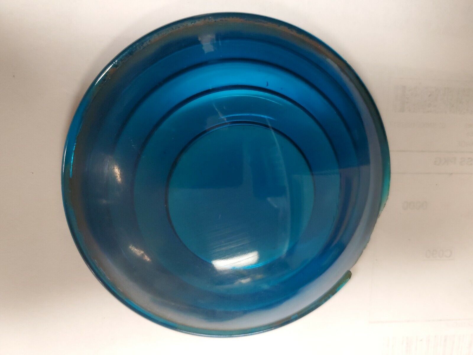 ORIGINAL Kopp Glass Blue 4 1/2” Railroad Railway Lantern Lens 4.5 IN 3 FL Safety