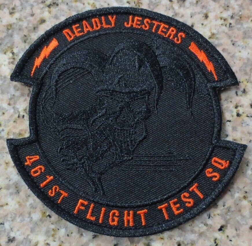 F-35 FLIGHT TEST SQUADRON 461st DEADLY JESTERS BLACK PATCH WOW