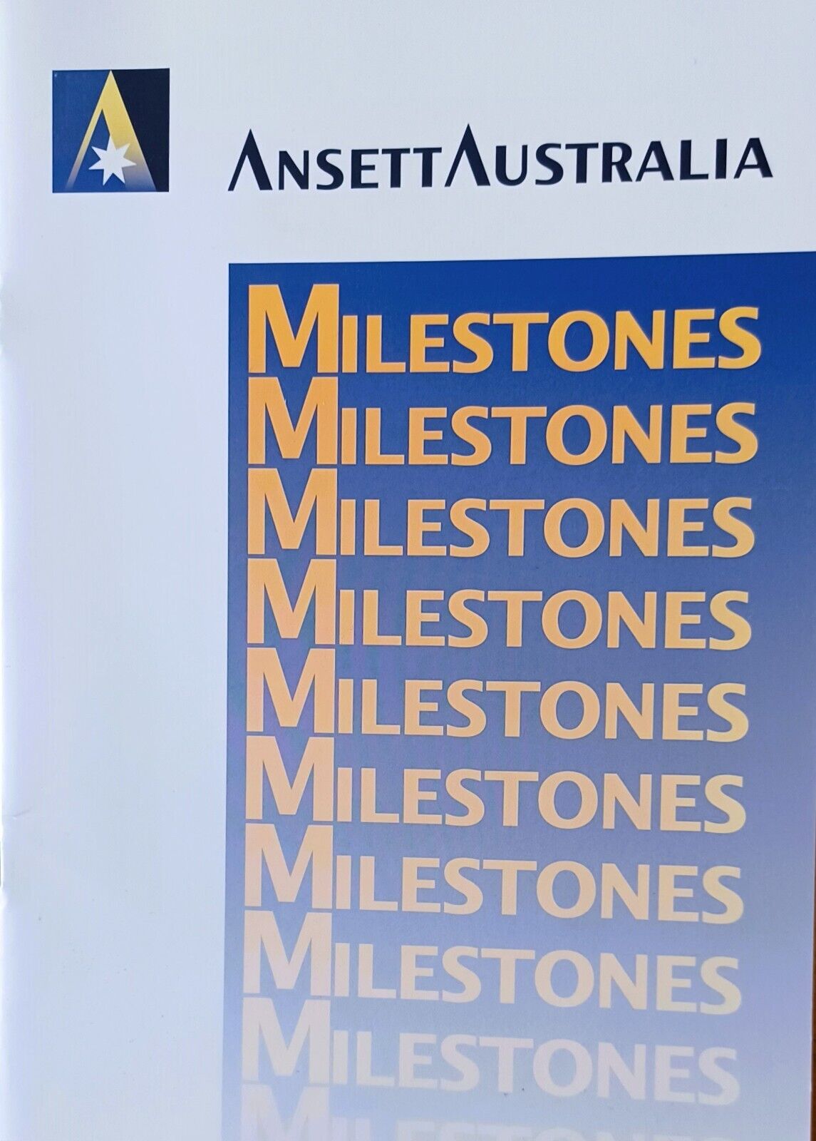 ANSETT Australia MILESTONES BOOKLET, 1909 to 1998, details by Date.