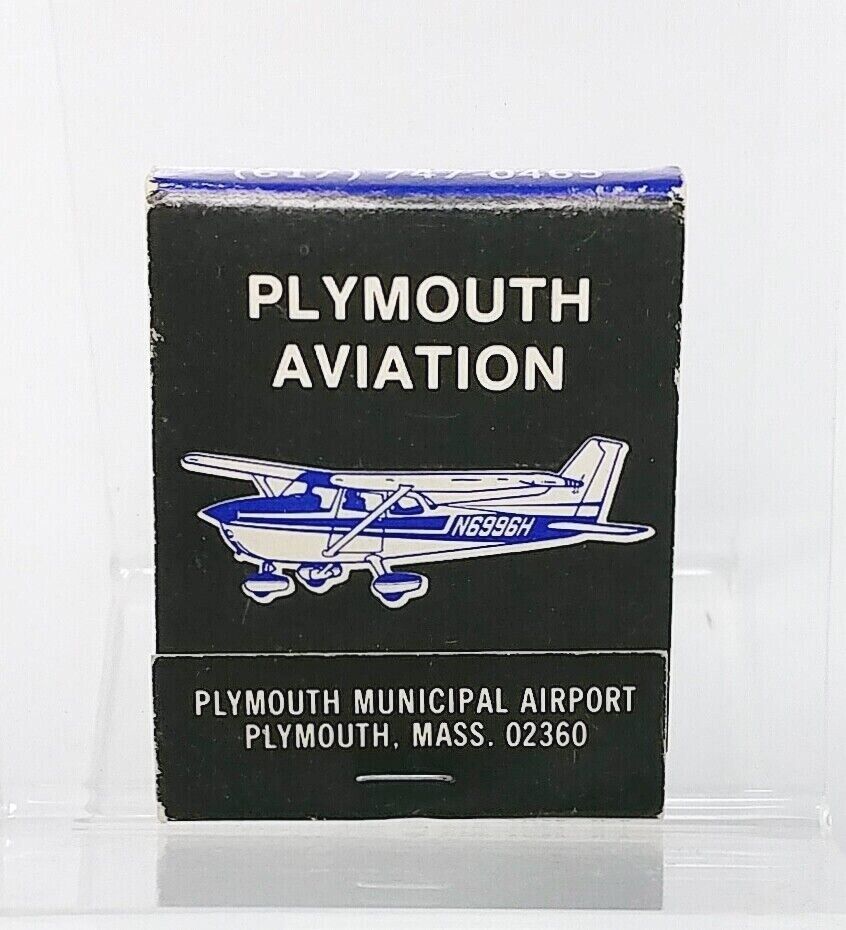 Vintage NOS Unstruck Matchbook Plymouth Aviation Cessna Pilot Center Airport
