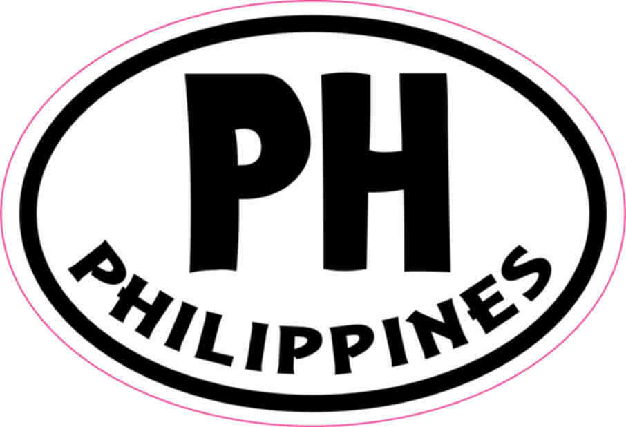 3X2 Oval PH Philippines Sticker Vinyl Cup Decals Sticker Bumper Decal Hobbies