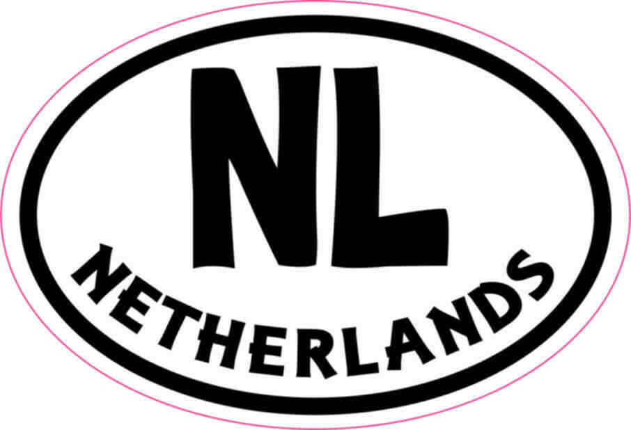 3X2 Oval NL Netherlands Sticker Vinyl Cup Decals Bumper Stickers Travel Decal