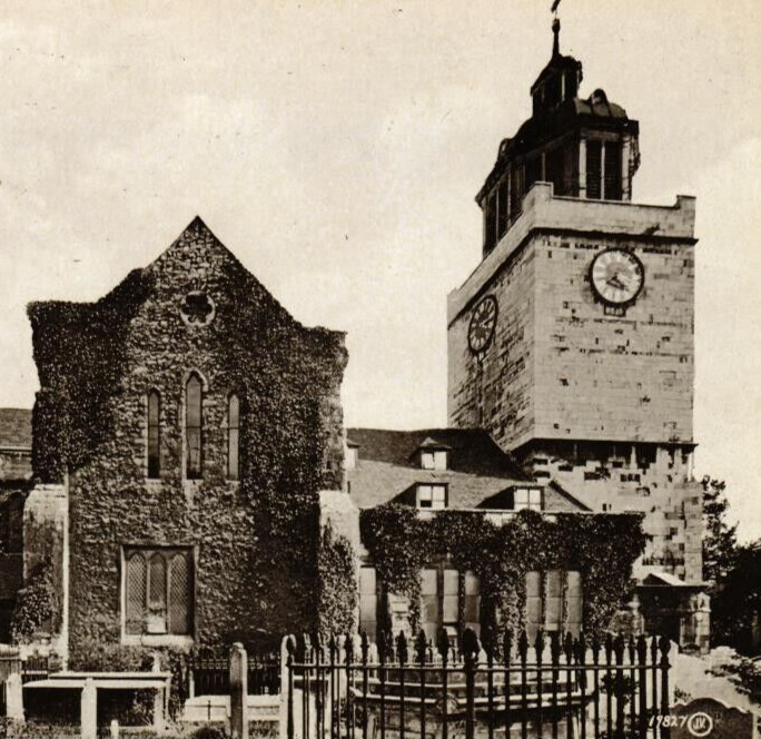 Postcard England, Portsmouth, Parish Church, Victorian