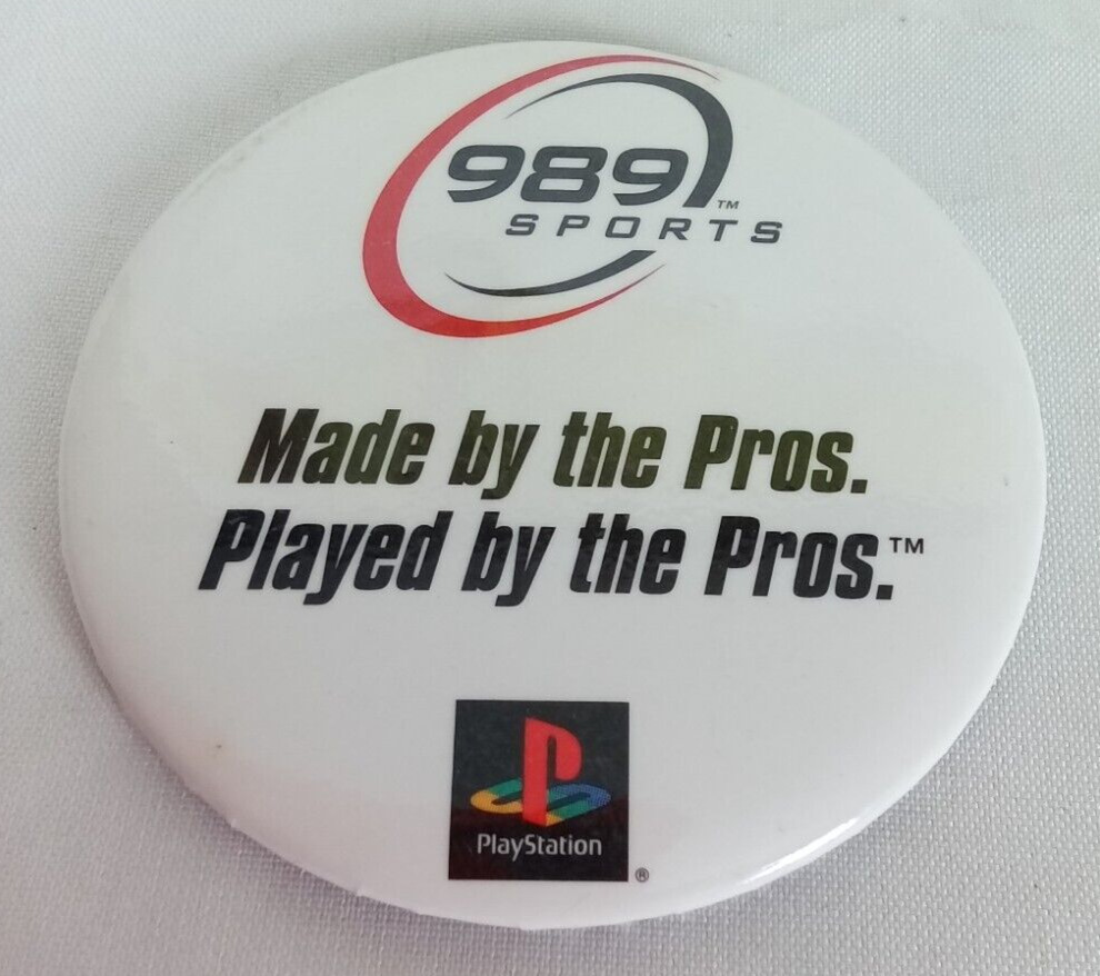 989 Sports Playstation Logo Pinback Button