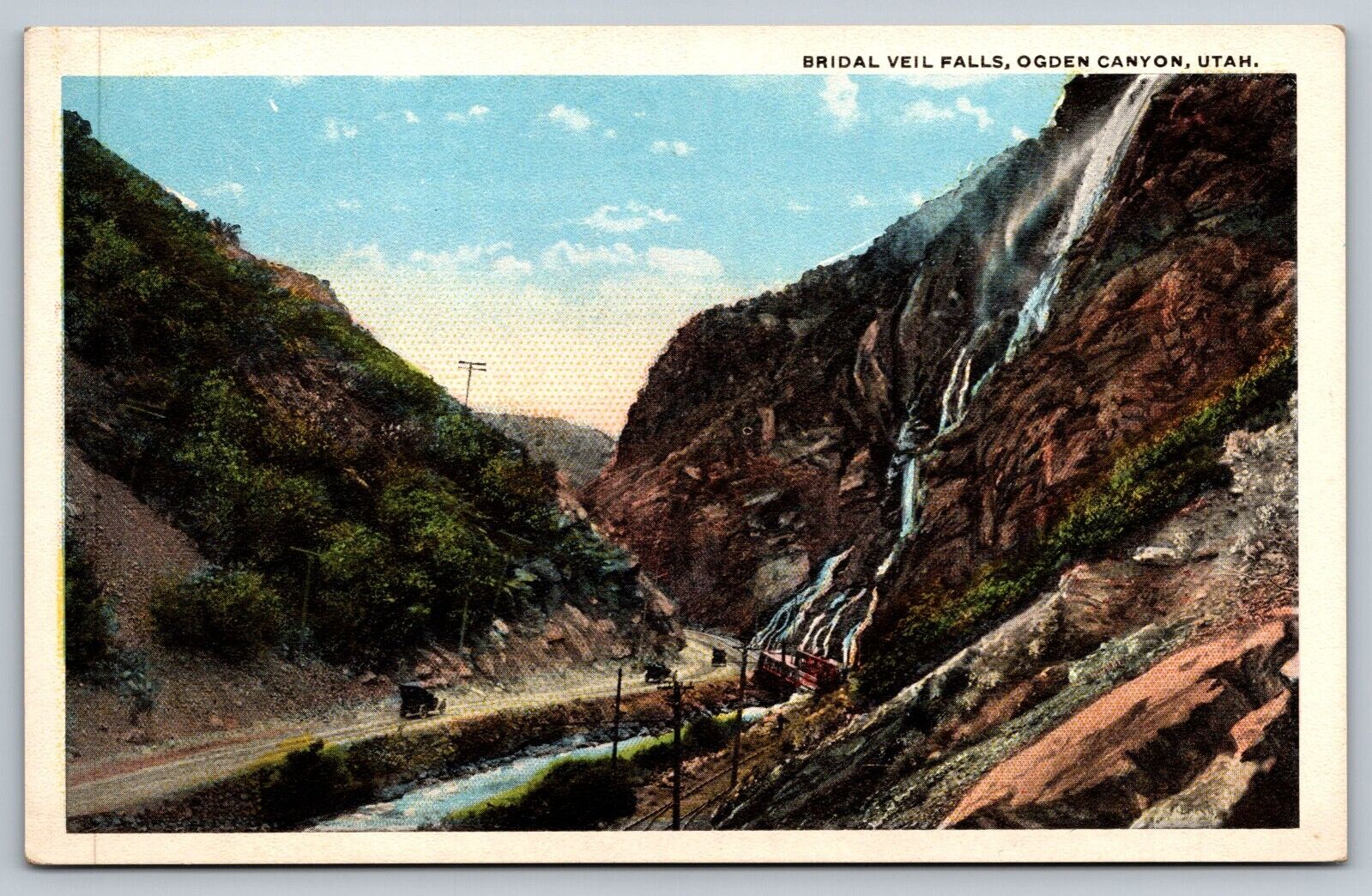 Vintage PPC - Bridal Veil Falls, Ogden Canyon, Utah