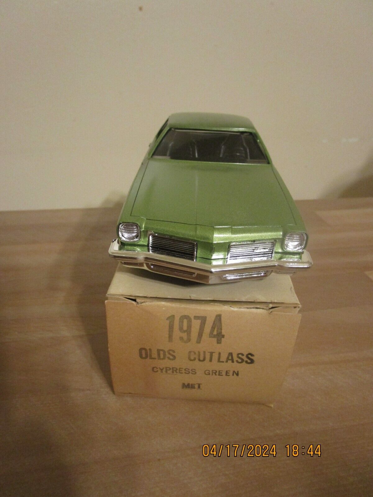 1974 Oldsmobile Cutlass Promo Car w/Box Jo-Han '74 Olds Cypress Green Metallic