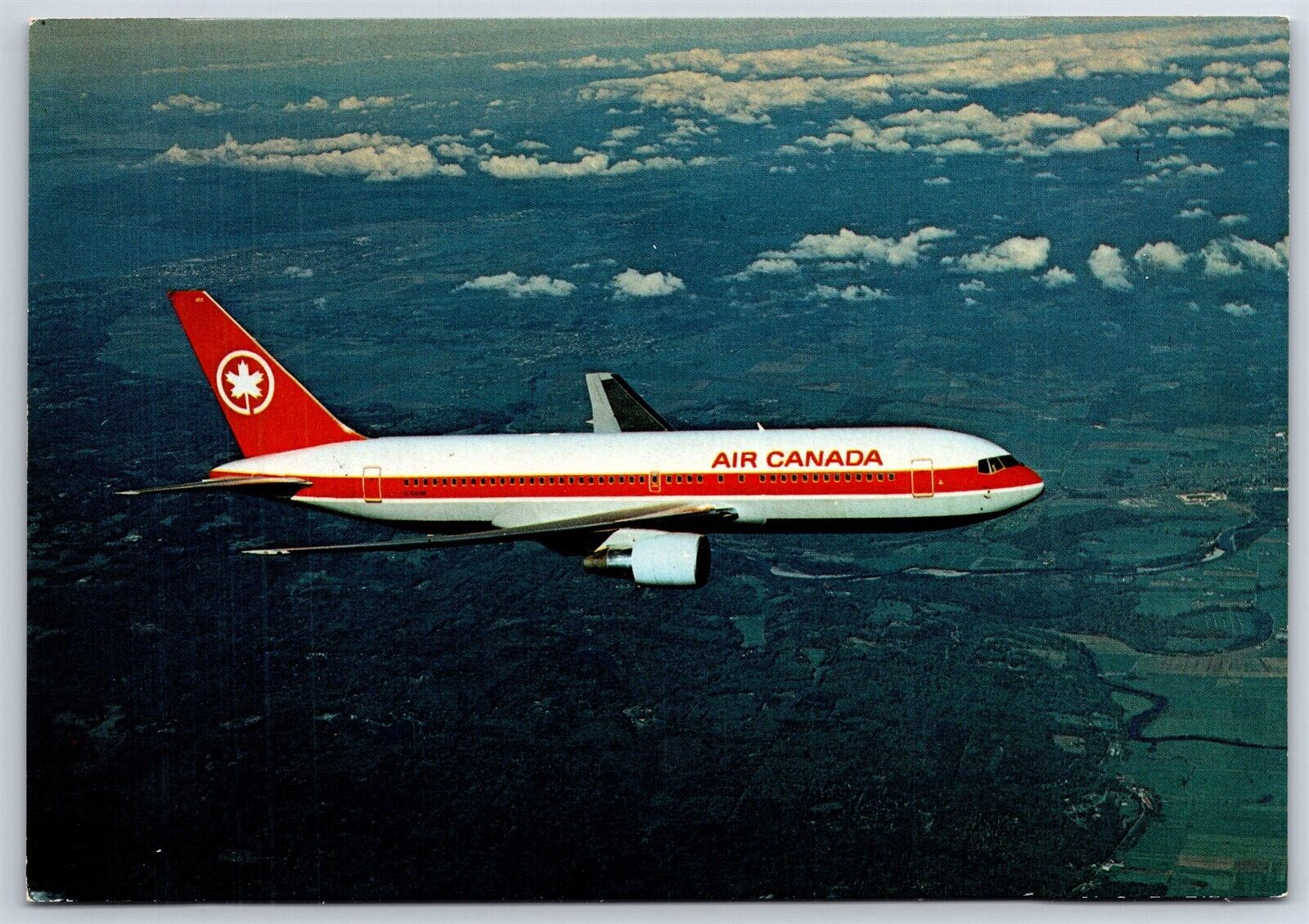 Airplane Postcard Air Canada Airlines Boeing 767-200 C-GAUB In Flight PI DK12