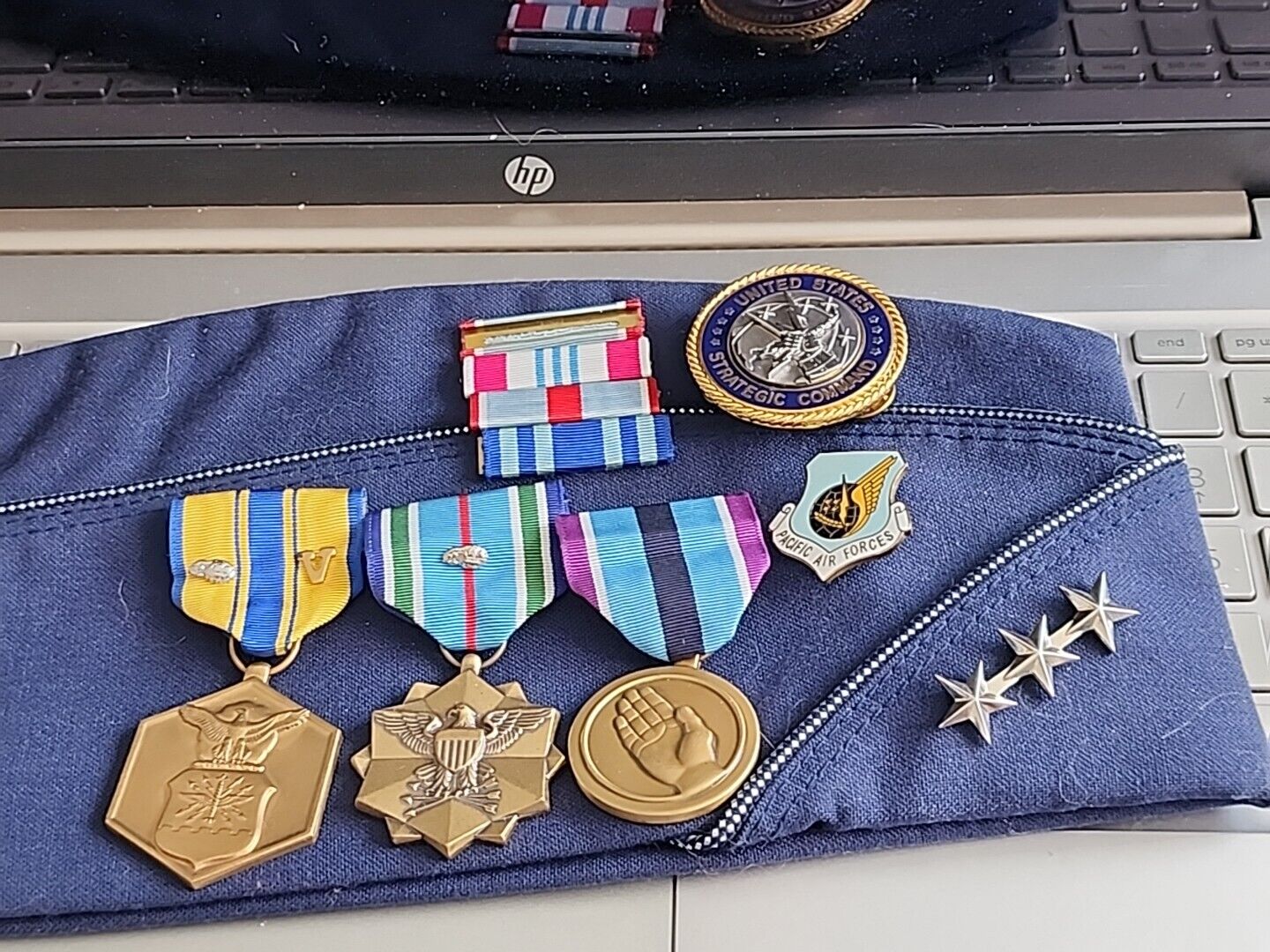 USAF Lt. General Hat + Strategic Command Badge +Medals +Ribbons SEE STORE