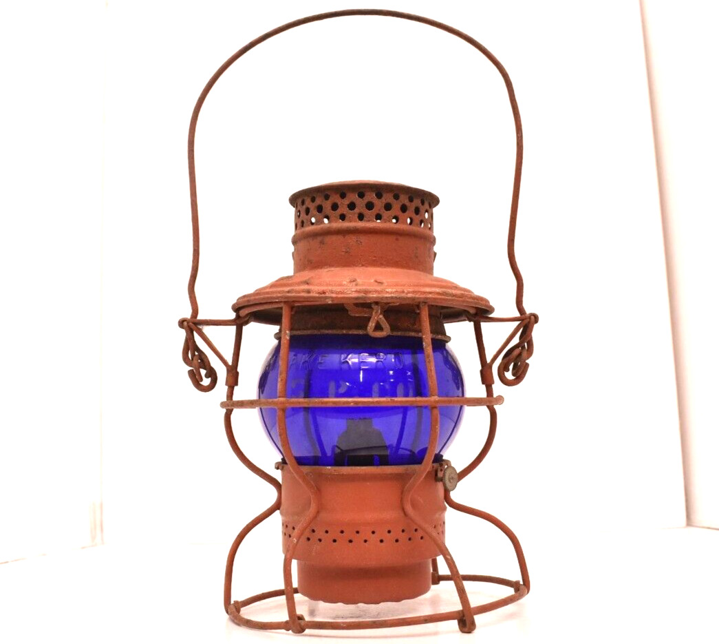 Vintage Adlake Kero railroad lantern w/ signal blue CP C&O globe