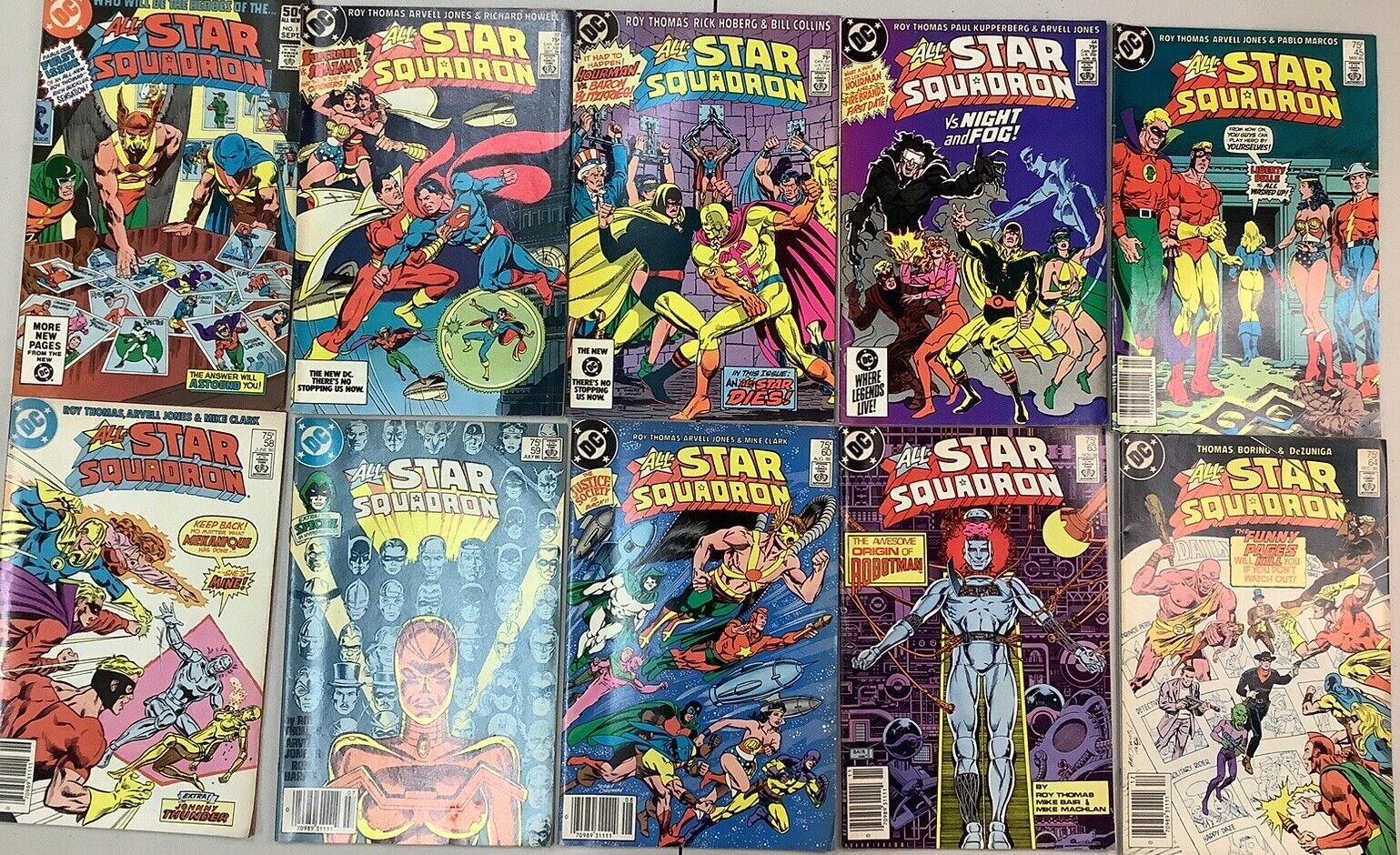 All-Star Squadron 1, 35, 37, 44, 45, 58-60, 63, 64 DC 1981-86 Comic Books