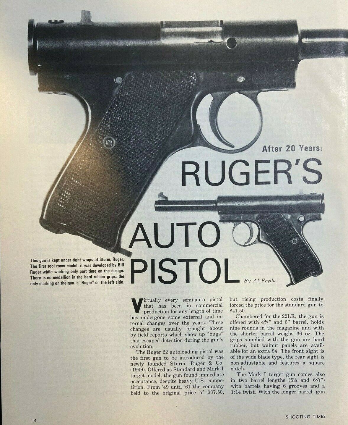 1969 Guns Ruger Automatic Pistols illustrated